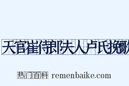 天官崔侍郎夫人卢氏挽歌是什么意思的图片